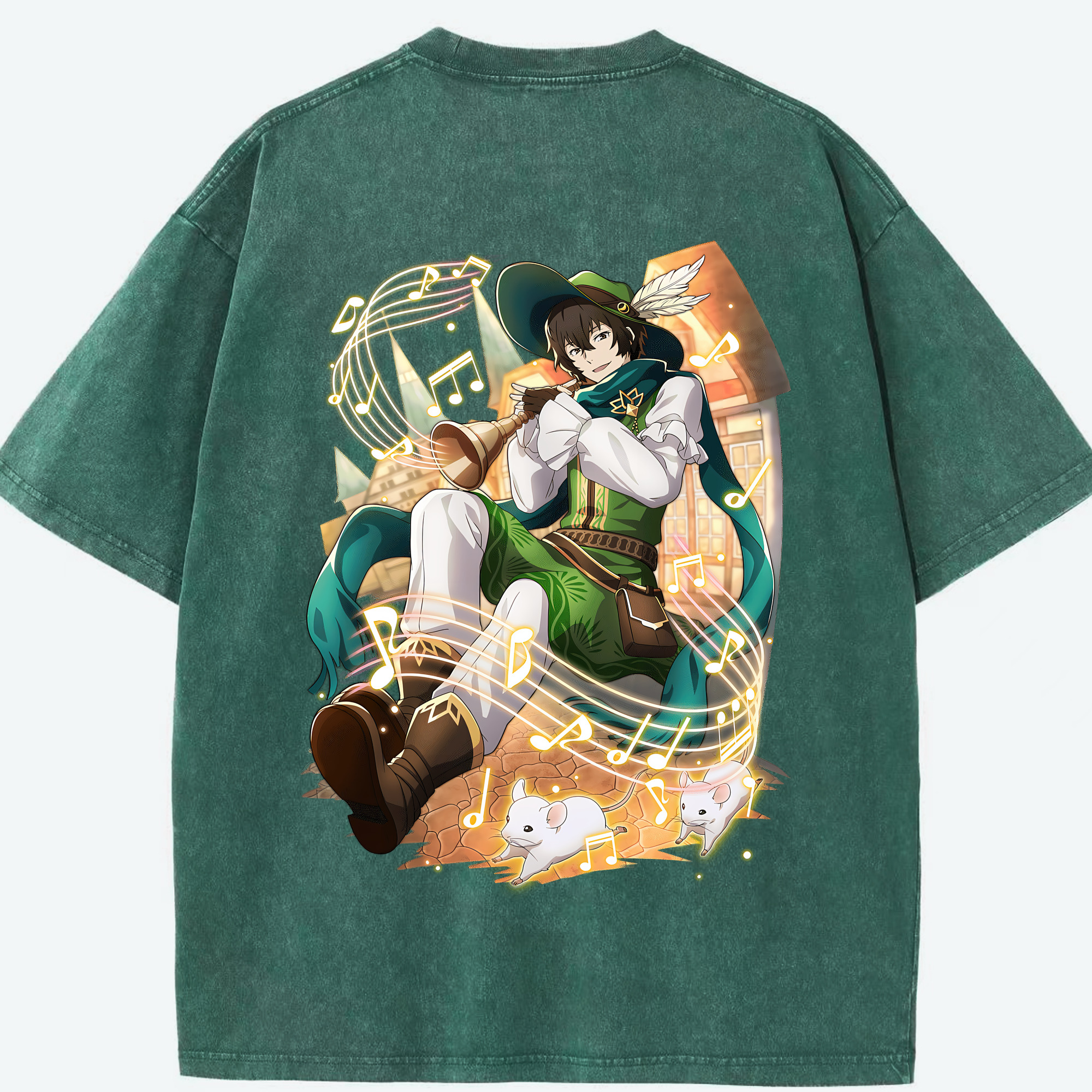（画像用） 文豪ストレイドッグス Bungo Stray Dogs 綿100% ヴィンテージ風 半袖Tシャツ（背面プリント）